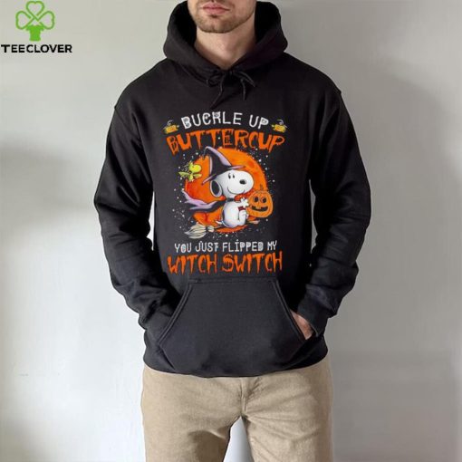 Men’s Snoopy buckle up buttercup you just flipped my witch switch shirt
