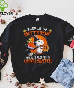 Men’s Snoopy buckle up buttercup you just flipped my witch switch shirt