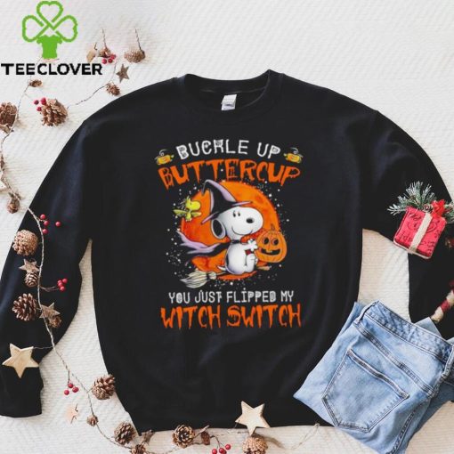 Men’s Snoopy buckle up buttercup you just flipped my witch switch shirt