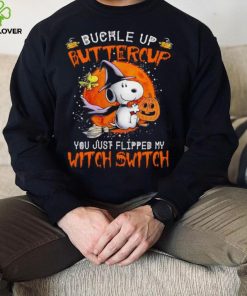 Men’s Snoopy buckle up buttercup you just flipped my witch switch shirt