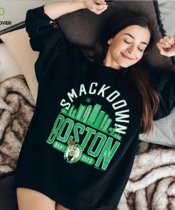 Men's Sportiqe Black SmackDown x Boston Celtics Tri Blend T Shirt