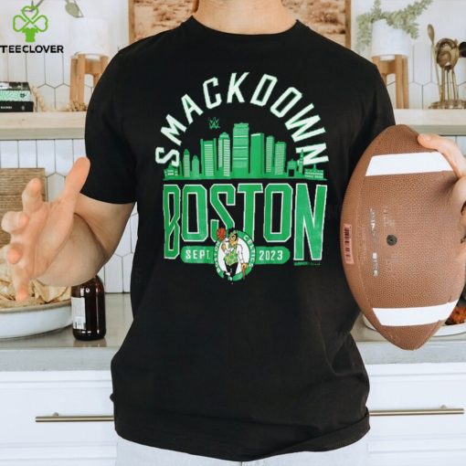 Men’s Sportiqe Black SmackDown x Boston Celtics Tri Blend T Shirt