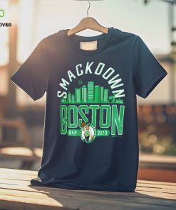 Men's Sportiqe Black SmackDown x Boston Celtics Tri Blend T Shirt