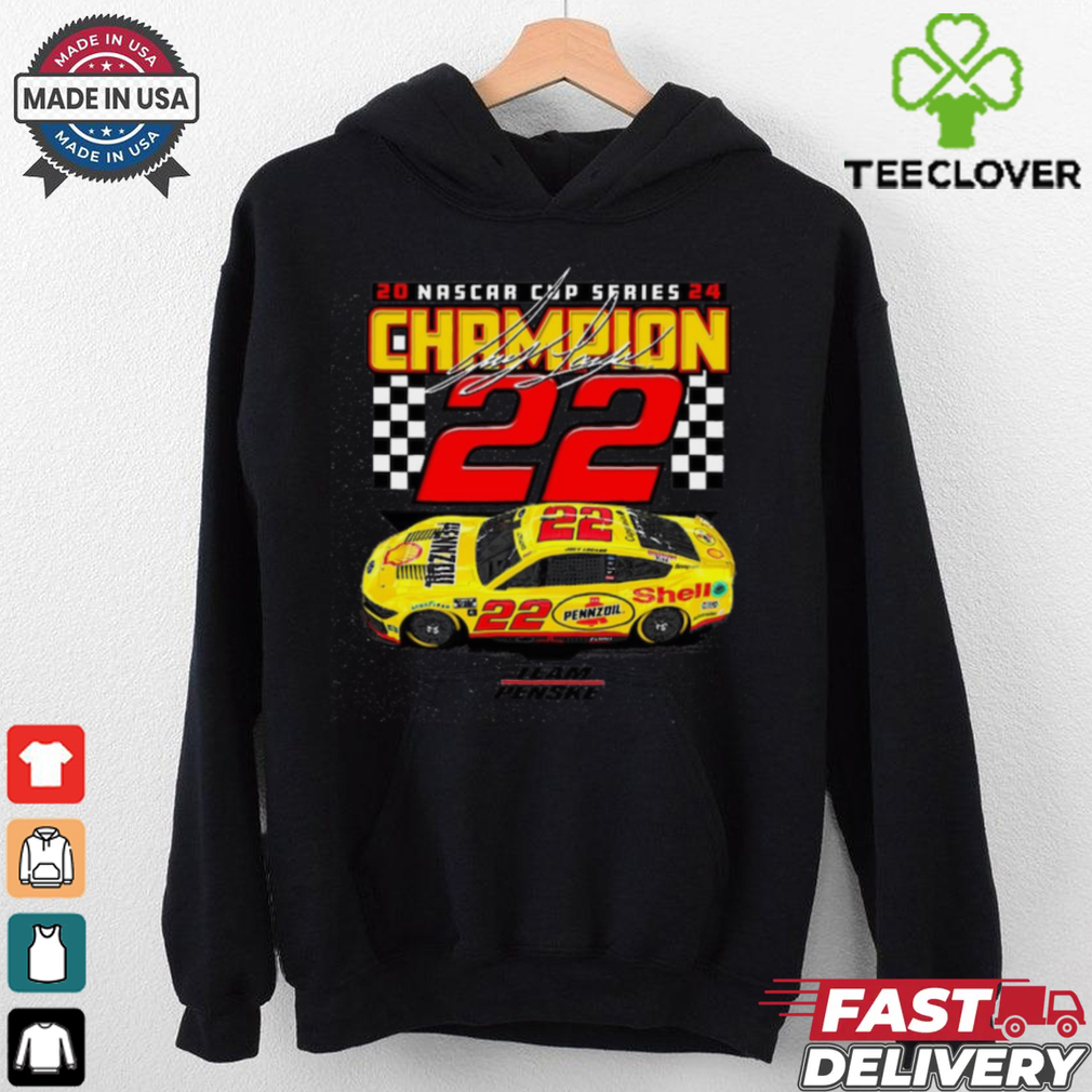 Men's Team Penske Gray Joey Logano 2024 NASCAR Cup Series Champion Car T Shirt Men's Team Penske Gray Joey Logano 2024 NASCAR Cup Series Champion Car T Shirt