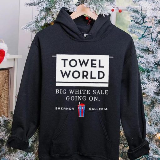 Men’s Towel World big white sale going on shermer galleria shirt