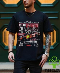 Men's William Byron Checkered Flag Sports Black 2024 Cook Out 400 Race Win T Shirt