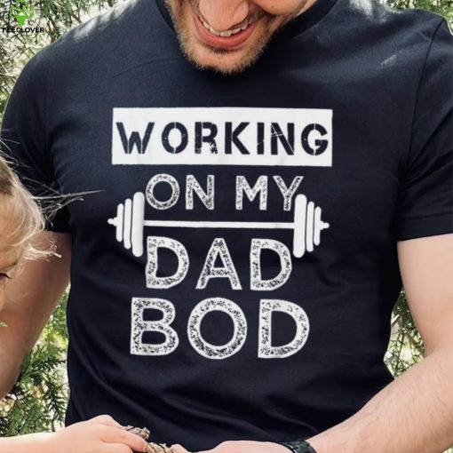 Mens Working On My Dad Bod Funny Fat Dad Gym Father’s Day Crewneck Sweatshirt
