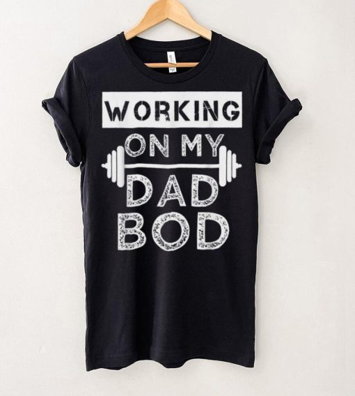 Mens Working On My Dad Bod Funny Fat Dad Gym Father’s Day Crewneck Sweatshirt