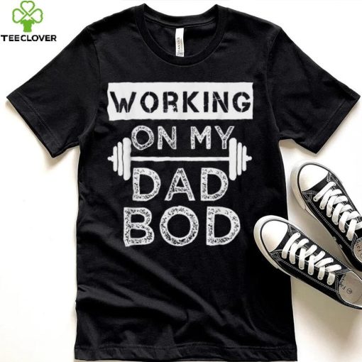 Mens Working On My Dad Bod Funny Fat Dad Gym Father’s Day Crewneck Sweatshirt