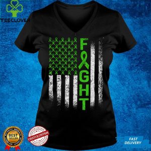 Mental Health Awareness USA Flag Distressed Green Ribbon T Shirt