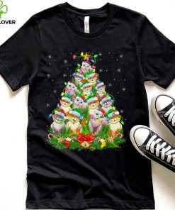 Meow Cat Lover Xmas Lights Santa Cats Christmas Tree T Shirt