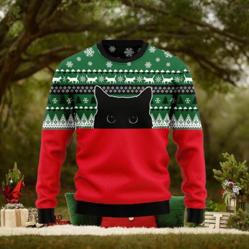 Meow Meow Black Cat Ugly Christmas Sweater Gift Men Women