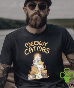 Meowy Catmas Cat Christmas Tree T Shirt