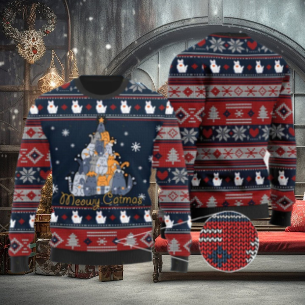 Meowy Catmas Christmas Cats Tree Ugly Sweater For Cat Lovers On Christmas Days Meowy Catmas Christmas Cats Tree Ugly Sweater For Cat Lovers On Christmas Days