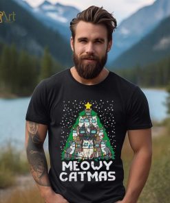 Meowy Catmas Christmas Tree Cats Mask Xmas Quarantine Gift T Shirt