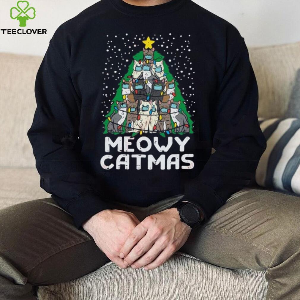 Meowy Catmas Christmas Tree Cats Mask Xmas Quarantine Gift T Shirt Meowy Catmas Christmas Tree Cats Mask Xmas Quarantine Gift T Shirt
