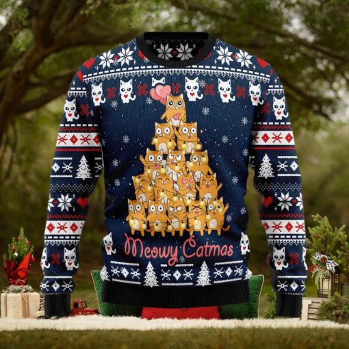 Meowy Catmas Ugly Christmas Sweater Xmas Gift 3D Christmas Sweater