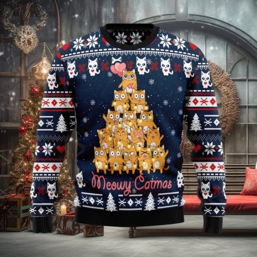 Meowy Catmas Ugly Christmas Sweater Xmas Gift 3D Christmas Sweater