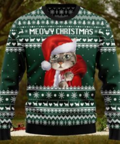 Meowy Christmas Santa Cat Xmas Ugly Sweater