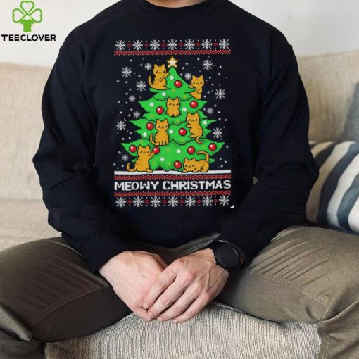 Meowy Merry Christmas tree cat lover ugly hoodie, sweater, longsleeve, shirt v-neck, t-shirt