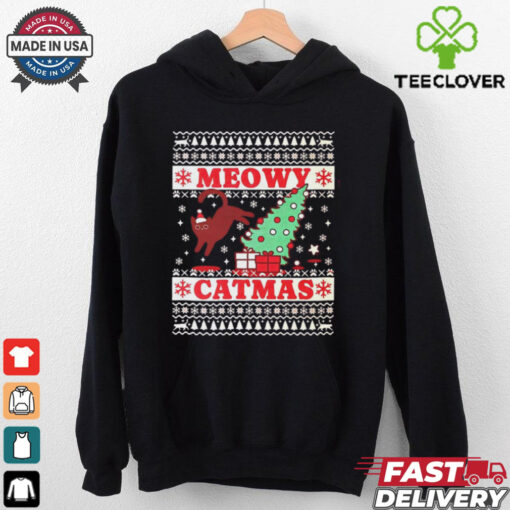 Meowy catmas ugly Christmas cat shirt