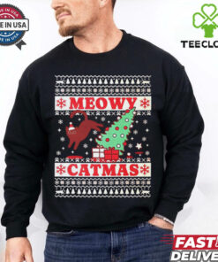 Meowy catmas ugly Christmas cat shirt