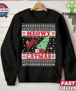 Meowy Catmas Ugly Christmas Cat Shirt festive and humorous holiday cat design