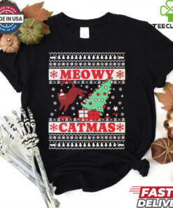 Meowy Catmas Ugly Christmas Cat Shirt festive and humorous holiday cat design