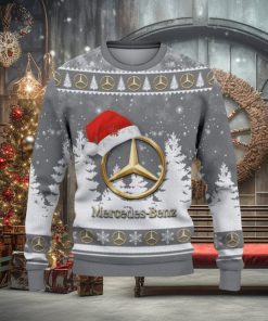 Mercedes Benz Logo Wearing Santa Hat Christmas Gift Ugly Christmas Sweater For Men And Women Gift