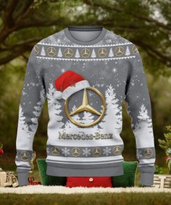 Mercedes Benz Logo Wearing Santa Hat Christmas Gift Ugly Christmas Sweater For Men And Women Gift