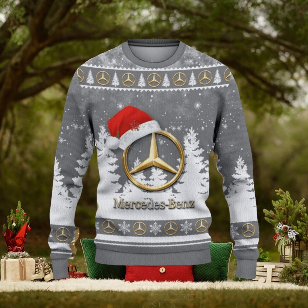 Mercedes Benz Logo Wearing Santa Hat Christmas Gift Ugly Christmas Sweater For Men And Women Gift Mercedes Benz Logo Wearing Santa Hat Christmas Gift Ugly Christmas Sweater For Men And Women Gift