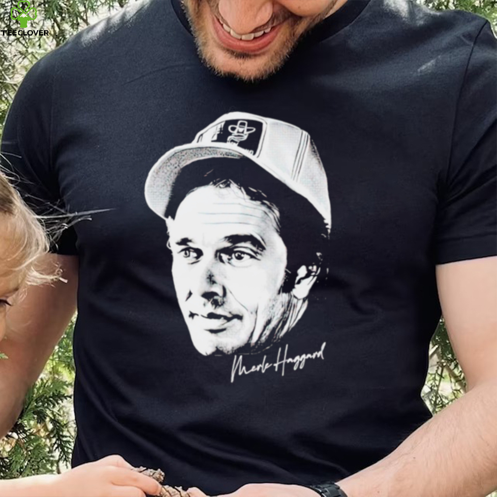 Merle Haggard face signature retro shirt Merle Haggard face signature retro shirt
