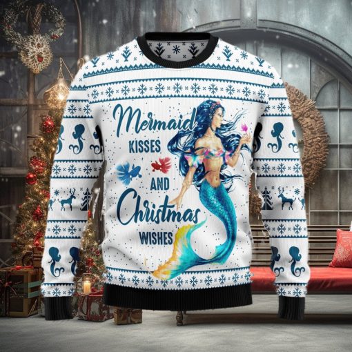 Mermaid Wishes Mermaid Lover Ugly Christmas Sweater