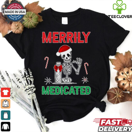 Merrily Medicated Retro Sarcasm Chronic Pain T Shirt