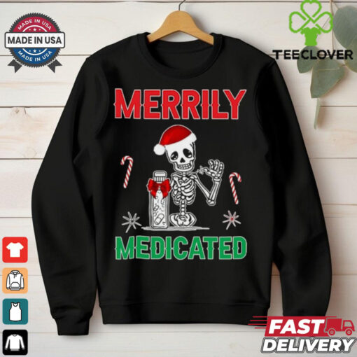Merrily Medicated Retro Sarcasm Chronic Pain T Shirt