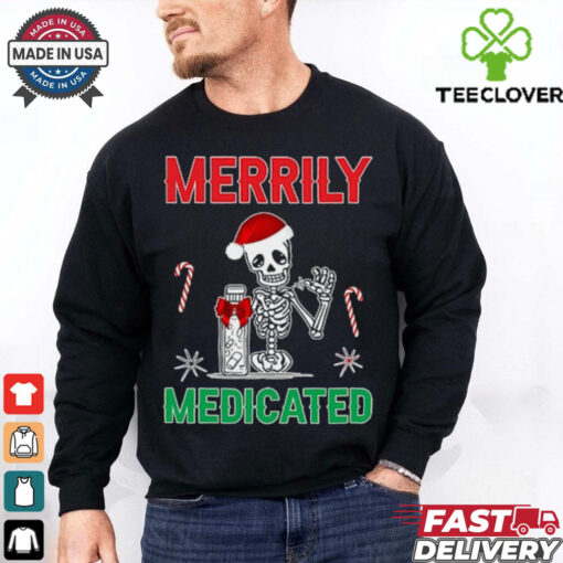 Merrily Medicated Retro Sarcasm Chronic Pain T Shirt