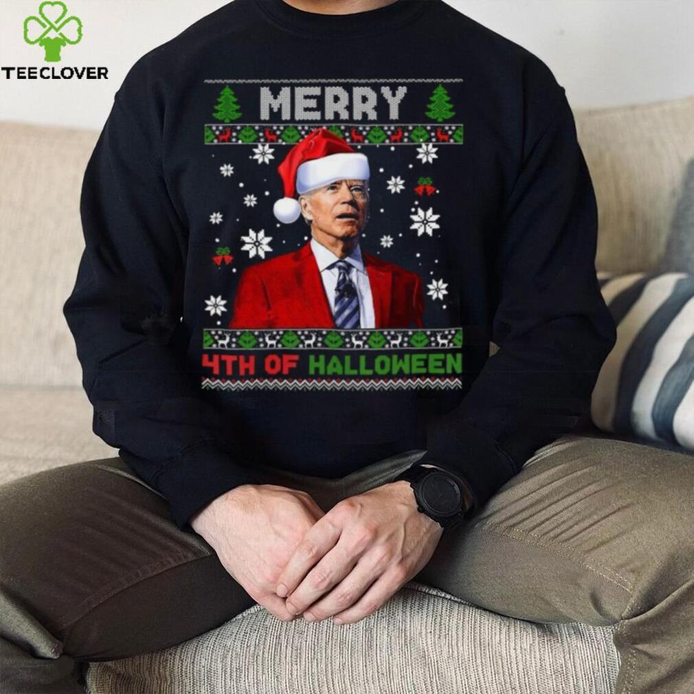Merry 4Th Of Halloween Funny Biden Christmas T Shirt Merry 4Th Of Halloween Funny Biden Christmas T Shirt