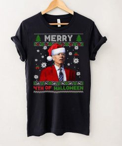 Merry 4Th Of Halloween Funny Biden Christmas T Shirt