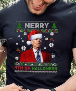 Merry 4Th Of Halloween Funny Biden Christmas T Shirt