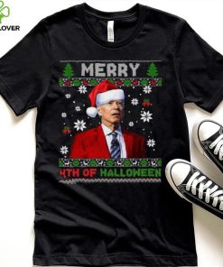 Merry 4Th Of Halloween Funny Biden Christmas T Shirt