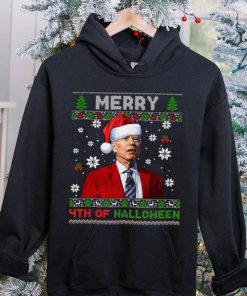 Merry 4Th Of Halloween Funny Biden Christmas T Shirt