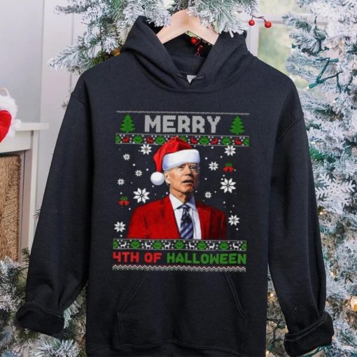 Merry 4Th Of Halloween Funny Biden Christmas T Shirt