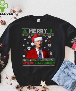 Merry 4Th Of Halloween Funny Biden Christmas T Shirt