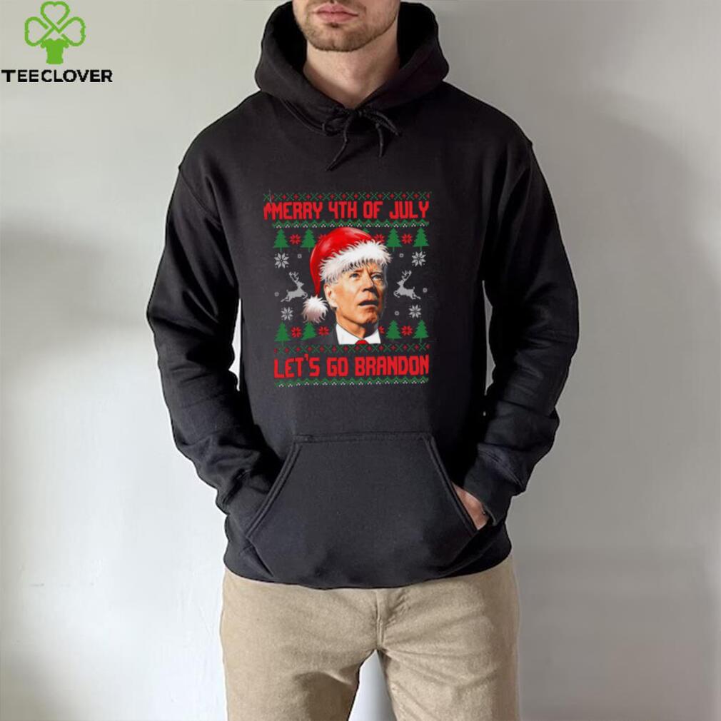 Merry 4th Of July Let's Go Brandon Ugly Christmas Sweater Sweatshirt