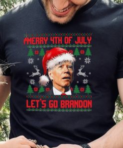 Merry 4th Of July Let's Go Brandon Ugly Christmas Sweater Sweatshirt