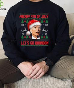 Merry 4th Of July Let's Go Brandon Ugly Christmas Sweater Sweatshirt