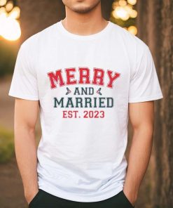 Merry And Married Christmas Est. 2023 hoodie, sweater, longsleeve, shirt v-neck, t-shirt