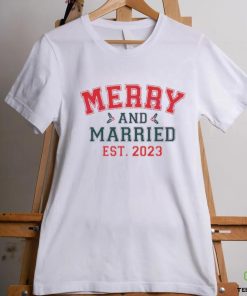 Merry And Married Christmas Est. 2023 hoodie, sweater, longsleeve, shirt v-neck, t-shirt