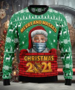 Merry And Masked Christmas 2021 Ugly Christmas Sweater