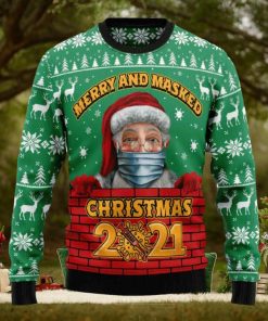 Merry And Masked Christmas 2021 Ugly Christmas Sweater